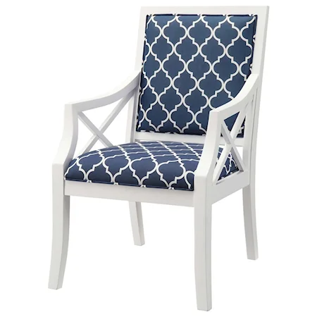Atlantic Blue And White Accent Chair